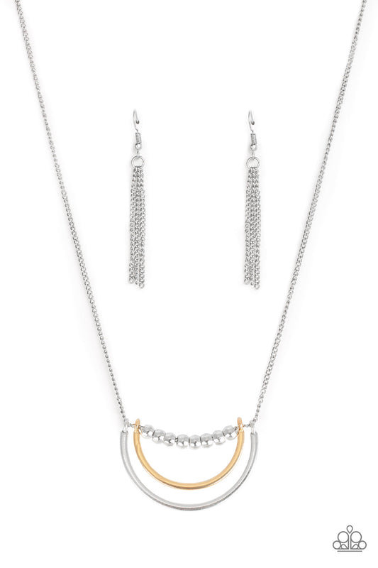 Artificial Arches - Silver and Gold Necklace