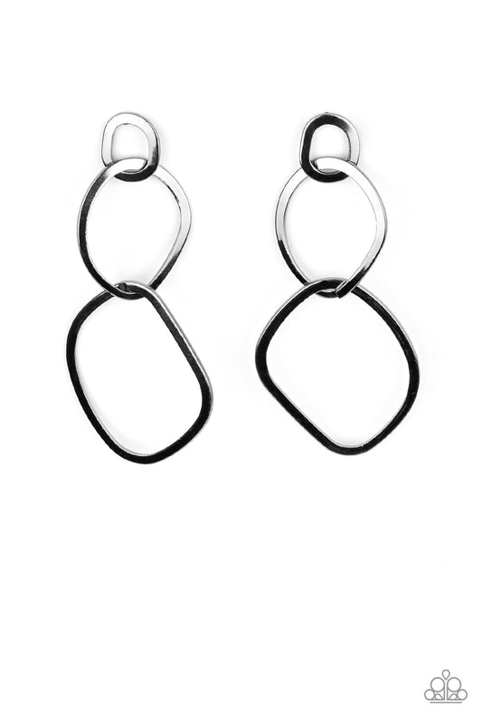 Twisted Trio - Black Earrings