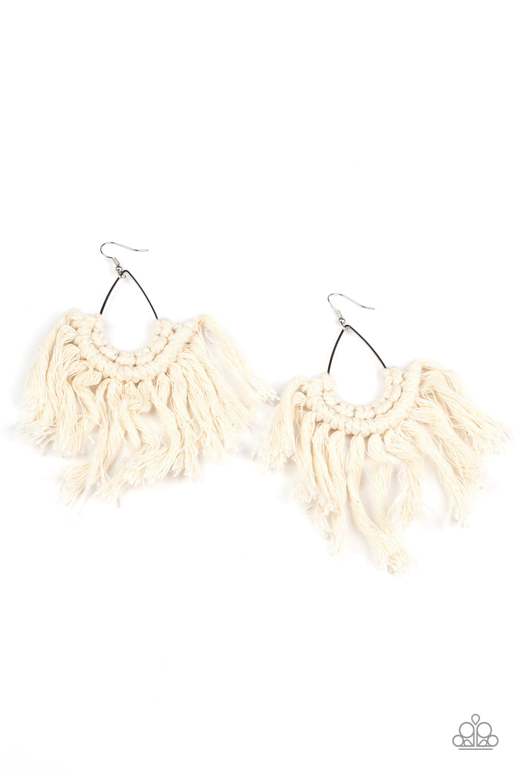 Wanna Piece Of MACRAME? - White Earrings