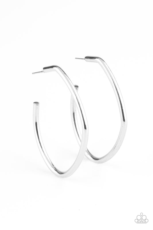 Rough It Up - Silver Hoop Earrings