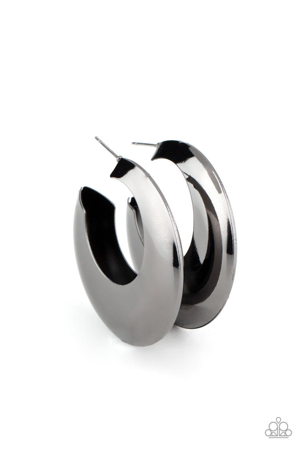 Chic CRESCENTO - Black Hoop Earrings