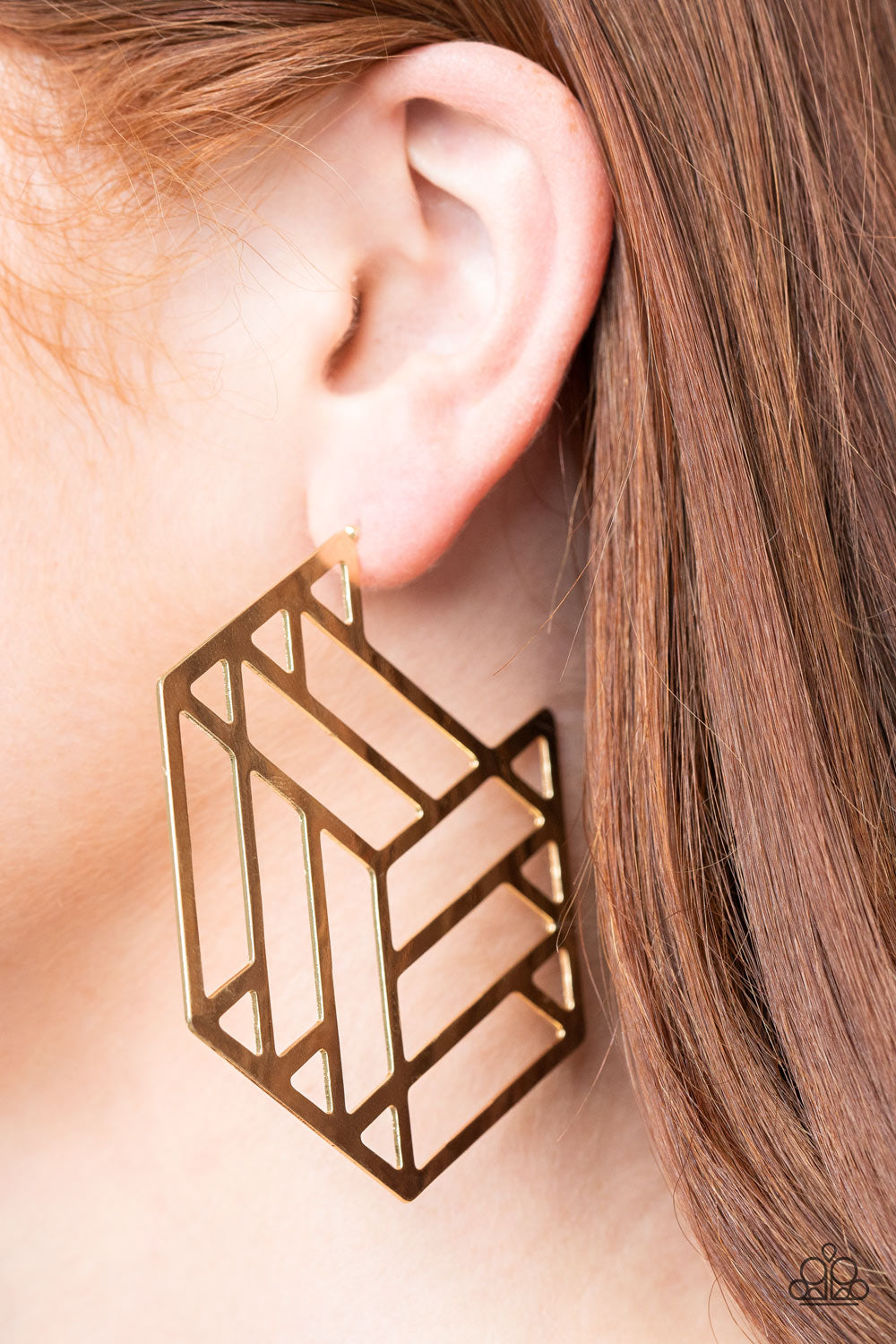 Gotta Get GEO-ing - Gold Earrings