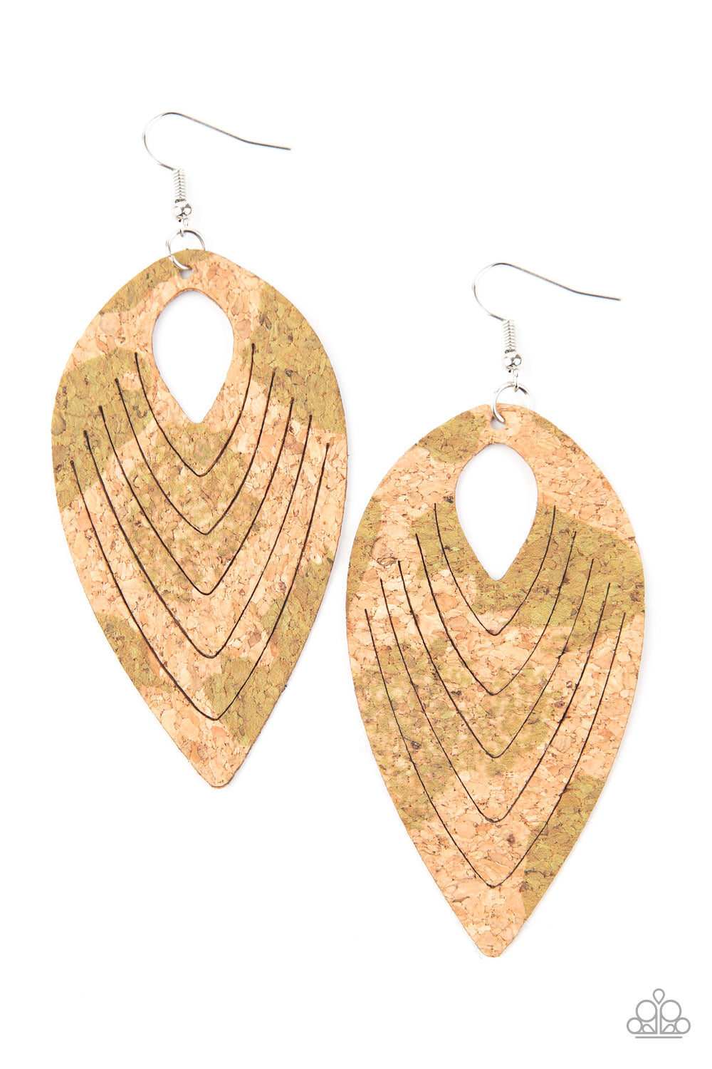 Cork Cabana - Green Earrings