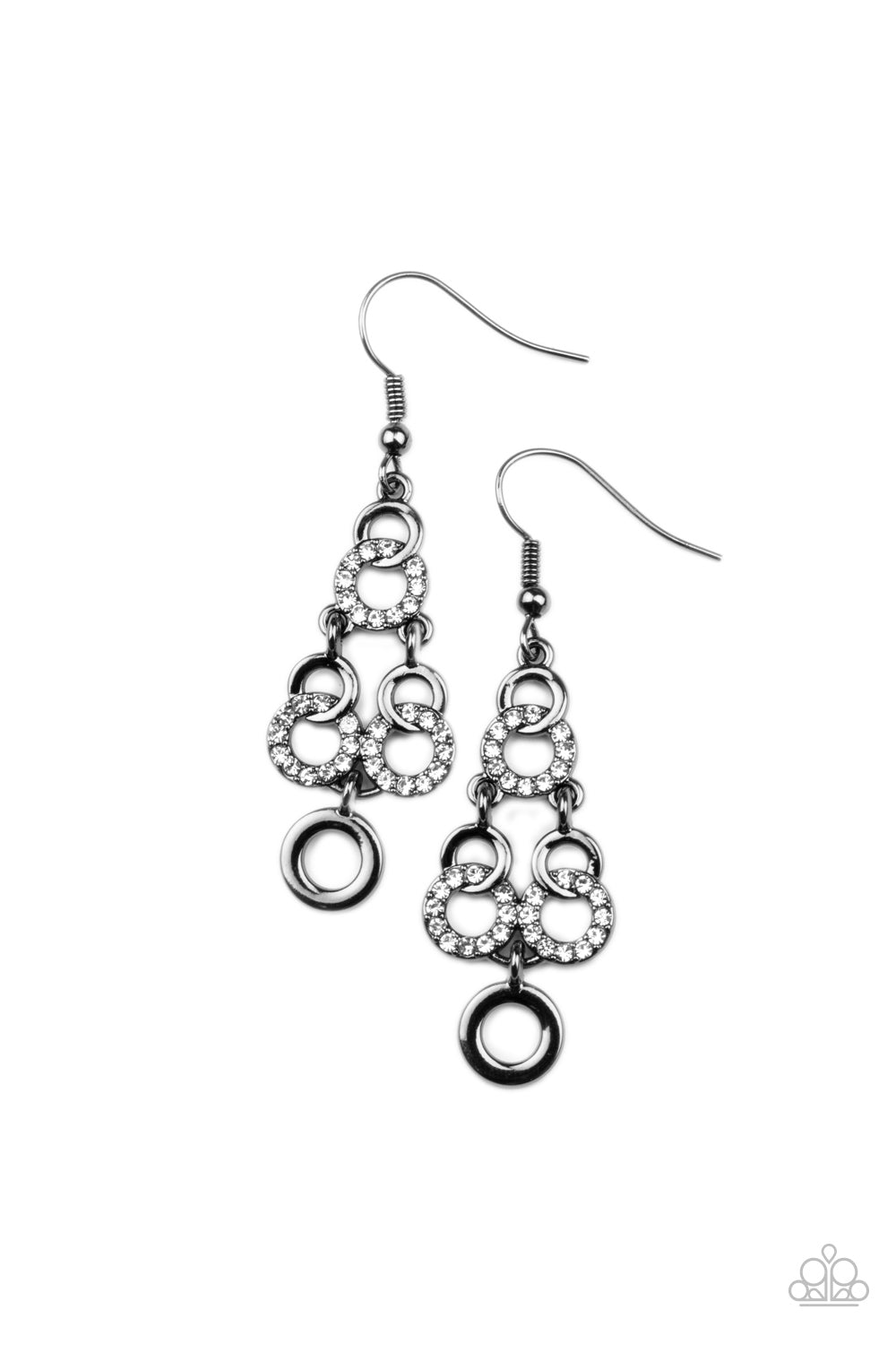 Luminously Linked - Black Earrings