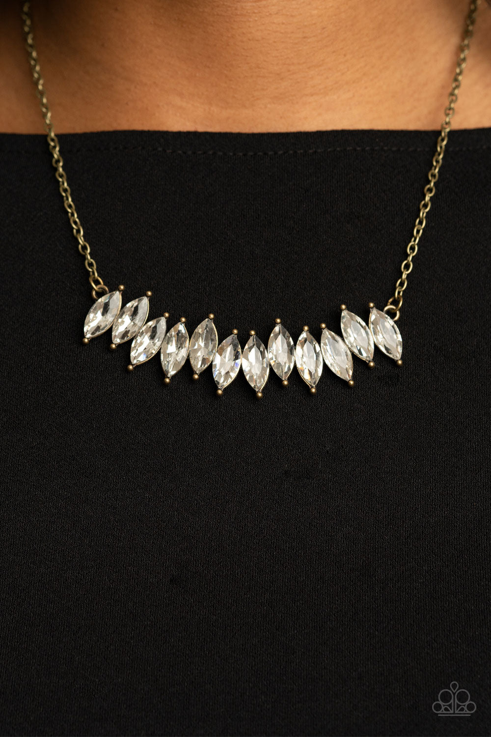 Icy Intensity - Brass Necklace