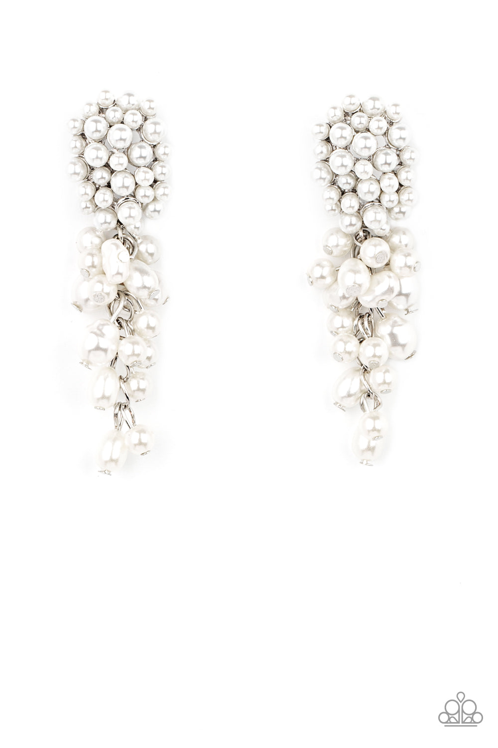 Fabulously Flattering - White Earrings