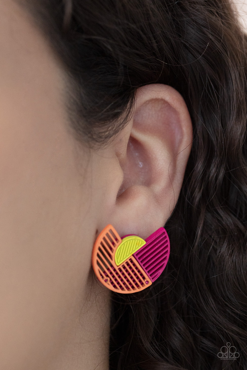 Its Just an Expression - Pink Multi Colored Earrings