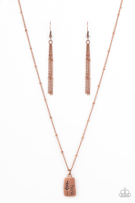 Faith Over Fear - Copper Necklace