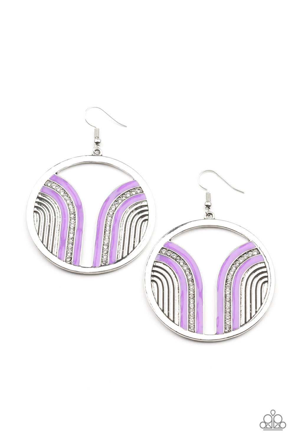 Delightfully Deco - Purple Earrings