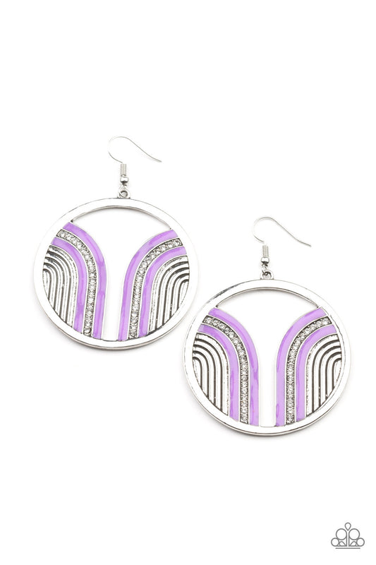 Delightfully Deco - Purple Earrings