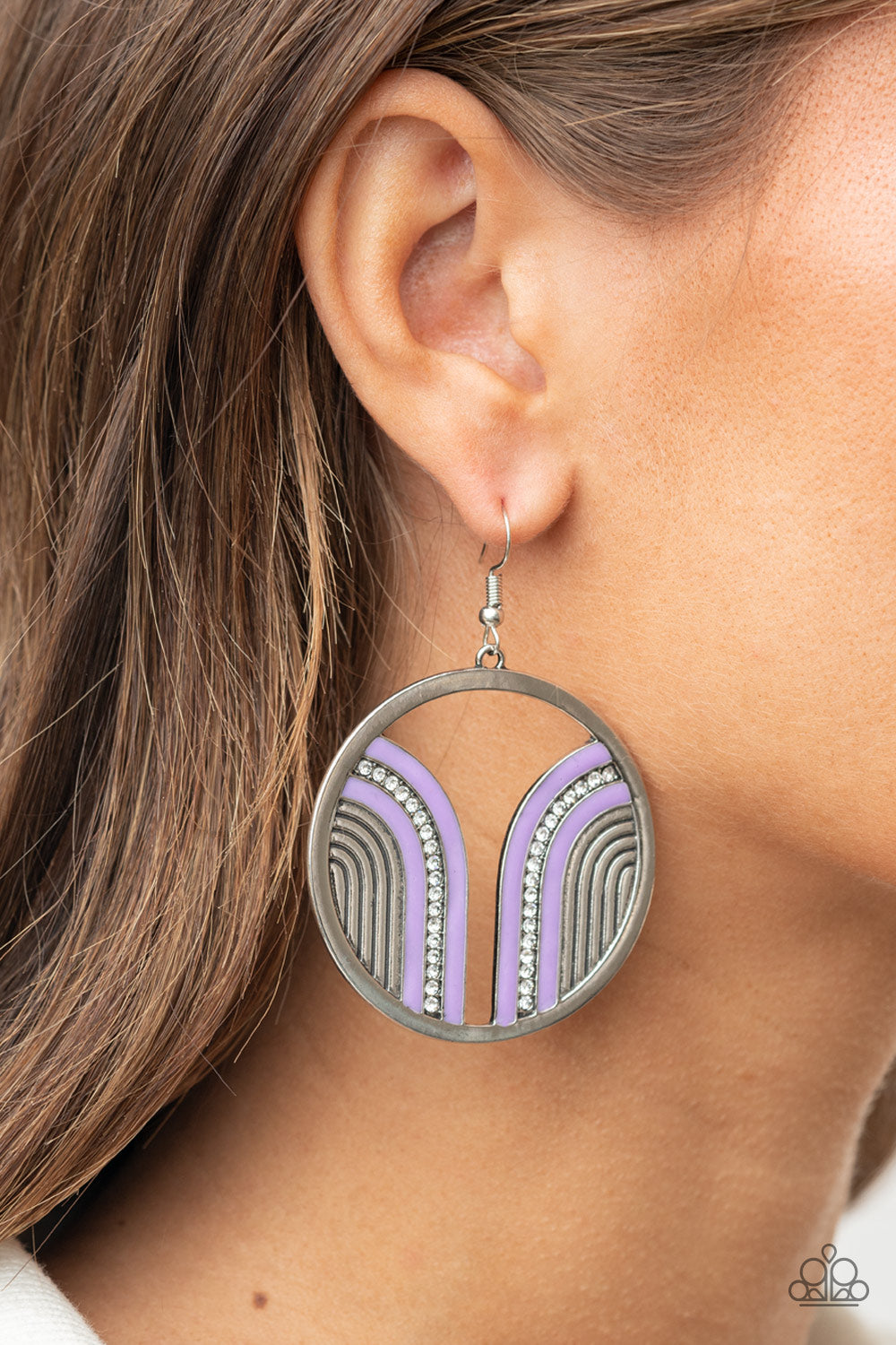 Delightfully Deco - Purple Earrings