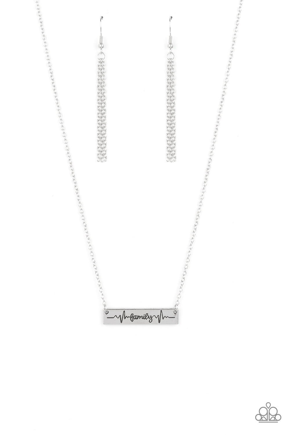 Living The Mom Life - Silver Family Necklace