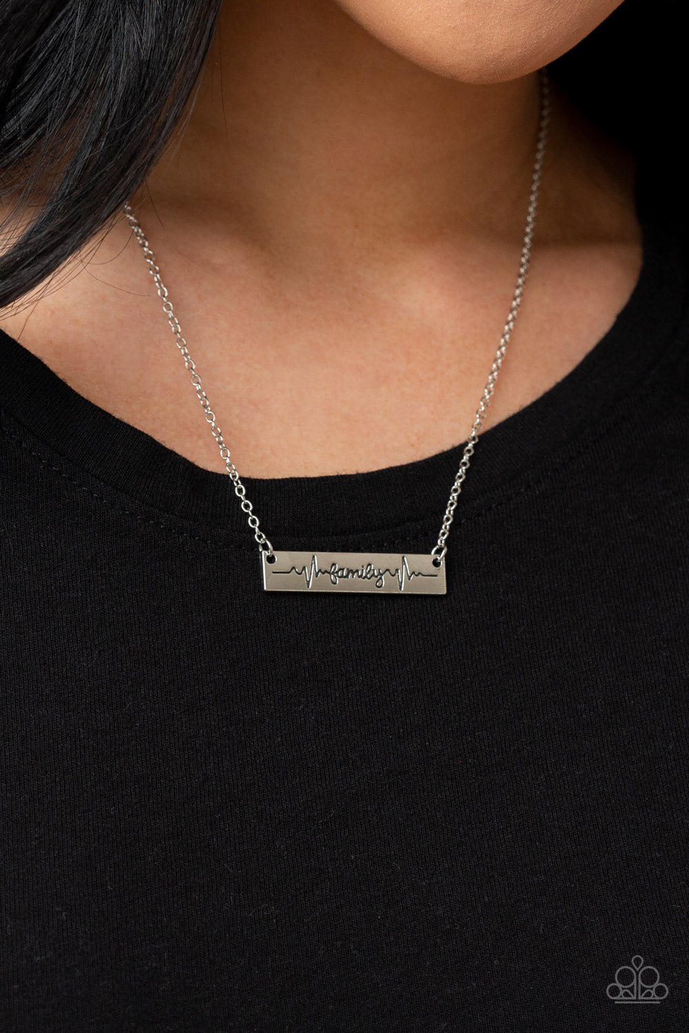 Living The Mom Life - Silver Family Necklace