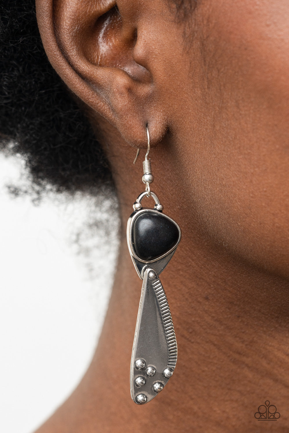 Going-Green Goddess - Black Earrings