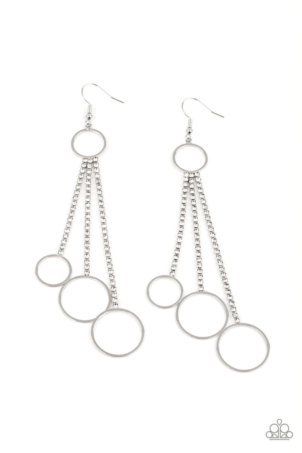 Demurely Dazzling - White Earrings