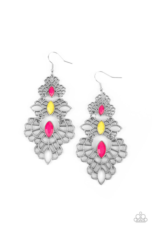 Flamboyant Frills - Multi Colored Earrings