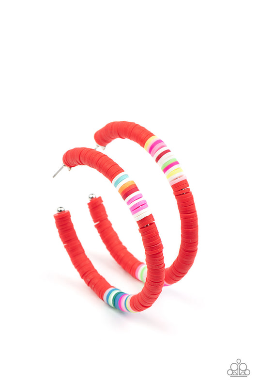 Products Colorfully Contagious - Red Hoop Earrings