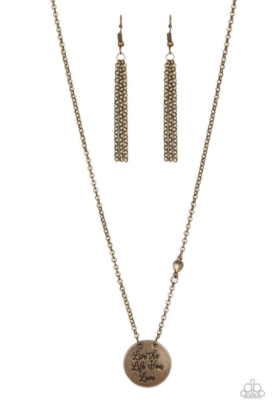 Live The Life You Love - Brass Necklace