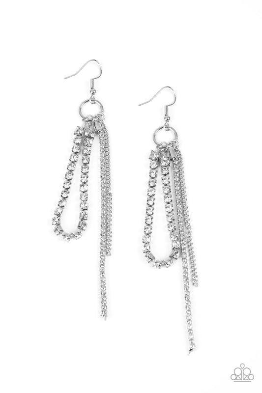 Swing Dance Dazzle - White Earrings