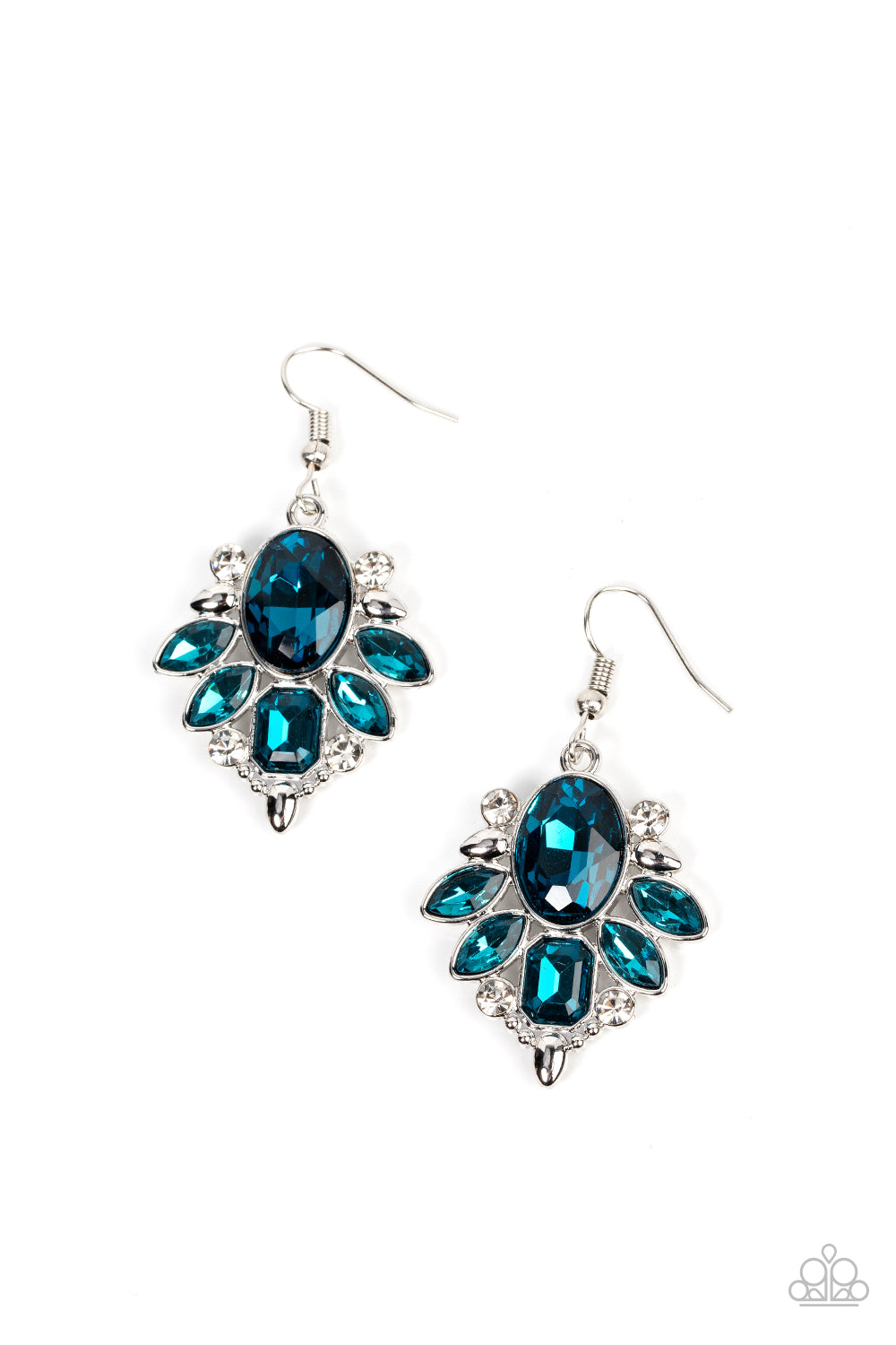 Glitzy Go-Getter - Blue Earrings