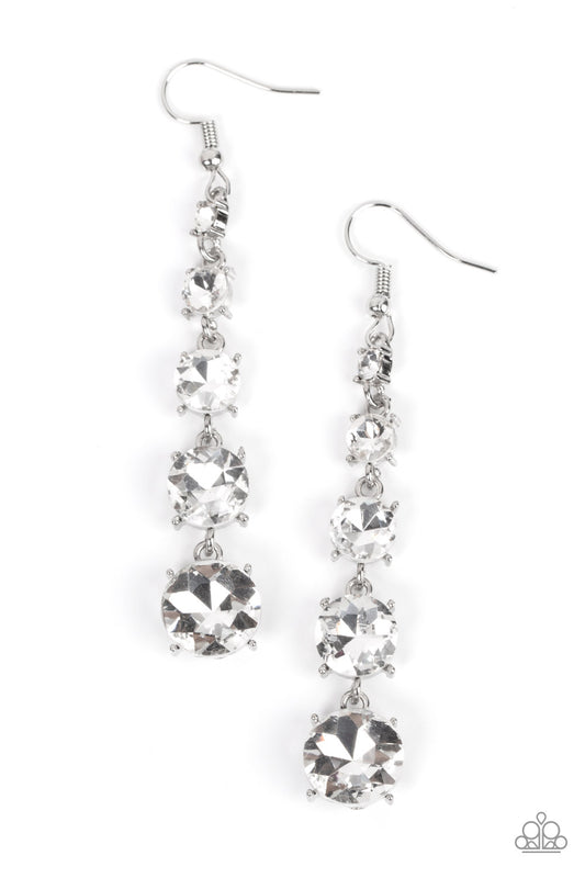 Red Carpet Charmer - White Earrings