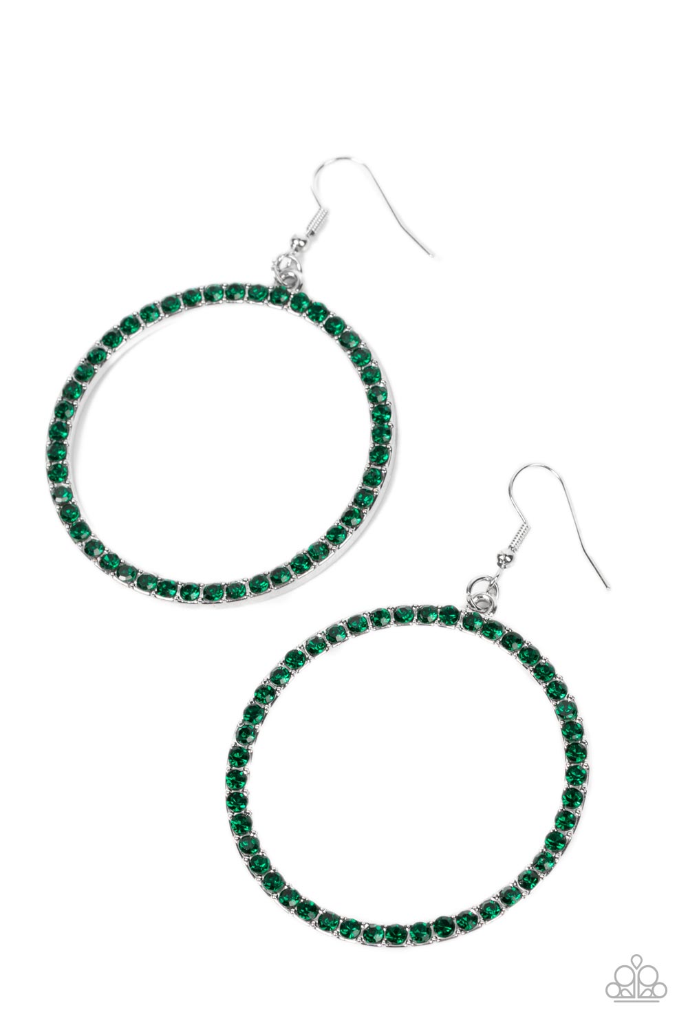 Head-Turning Halo - Green Earrings