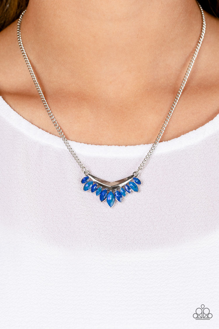 Flash of Fringe - Blue Necklace