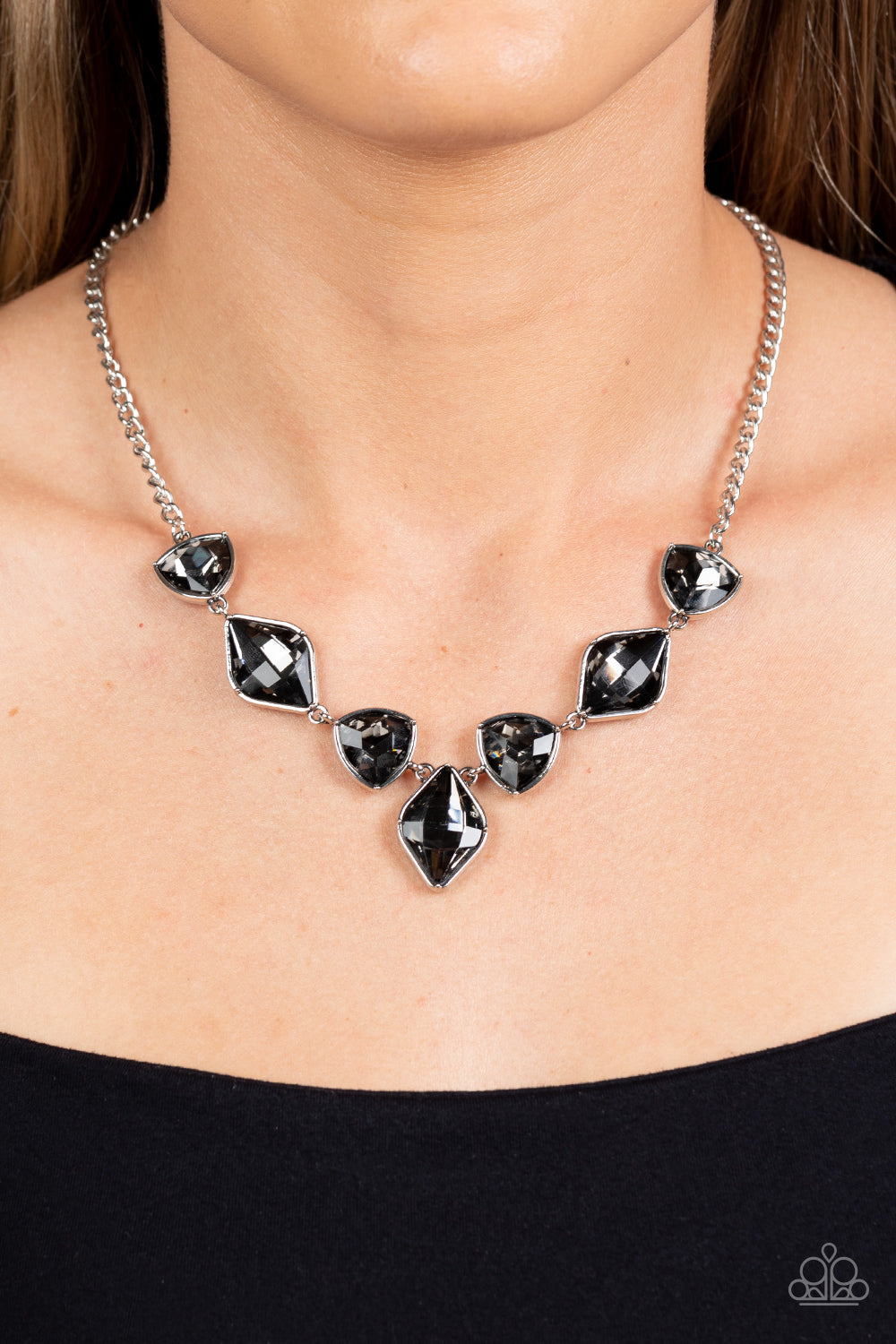 Glittering Geometrics - Silver Necklace