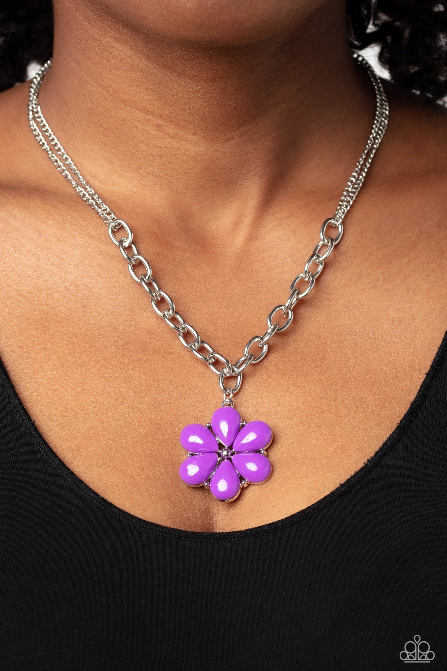 Dazzling Dahlia - Purple Necklace