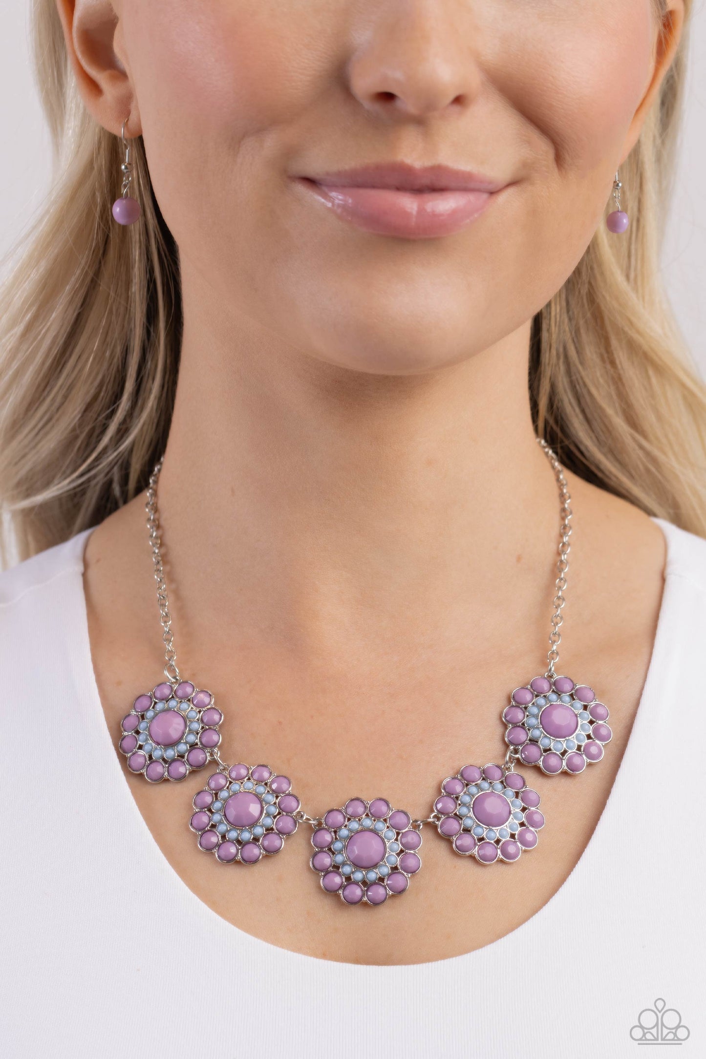 Floral Fervor - Purple Necklace