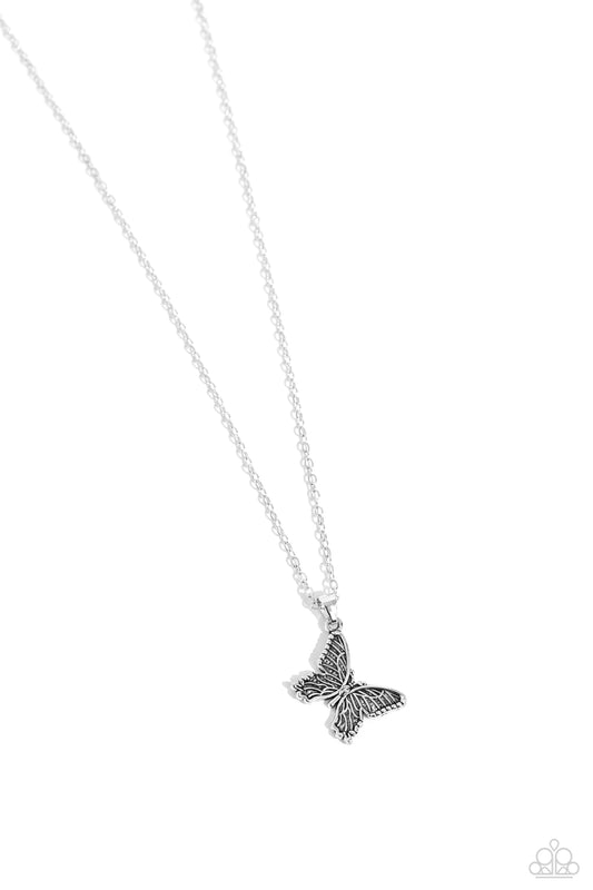 Midair Magic - Silver Butterfly Necklace